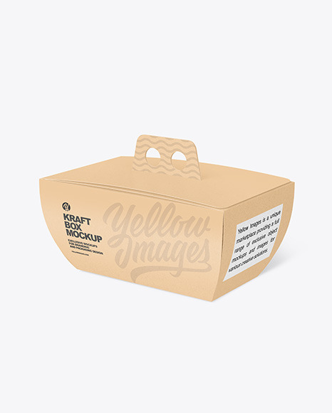 Kraft Curved Box w/ Handle Mockup