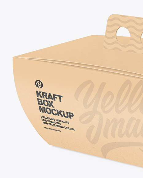 Kraft Curved Box w/ Handle Mockup