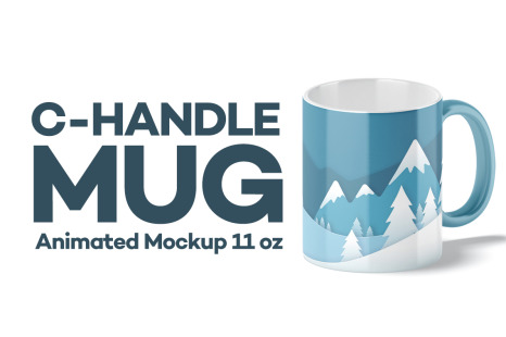 C-Handle Mug Animated Mockup 11oz