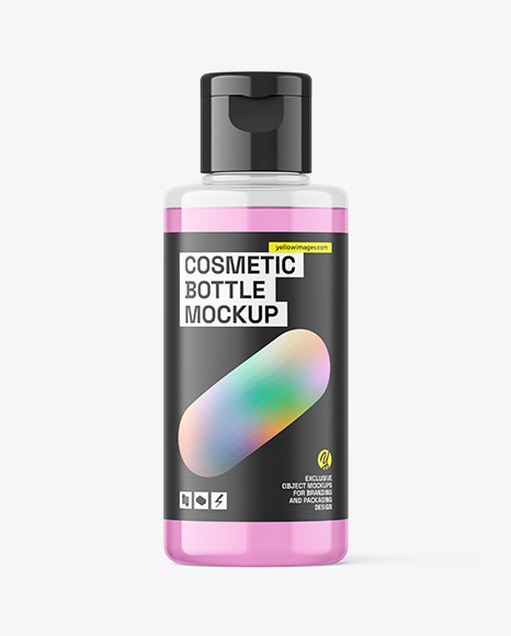 100ml Clear Cosmetic Bottle Mockup