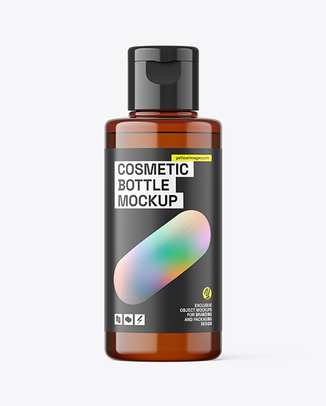 100ml Amber Cosmetic Bottle Mockup