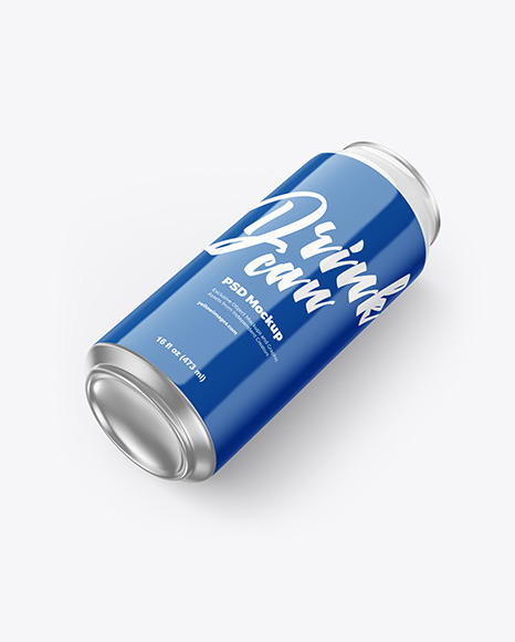 Aluminium Drink Can With Glossy Finish Mockup