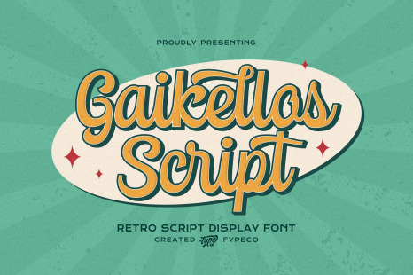 Gaikellos Script - Retro Script Font