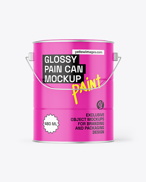 Glossy Paint Bucket Mockup - Free Download Images High Quality PNG, JPG