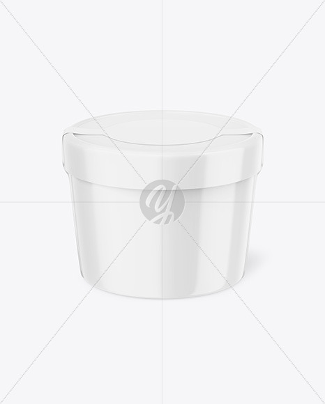 Glossy Plastic Ice Cream Cup w/ Label Mockup