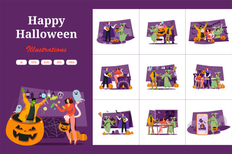 M538_ Halloween Illustration Pack