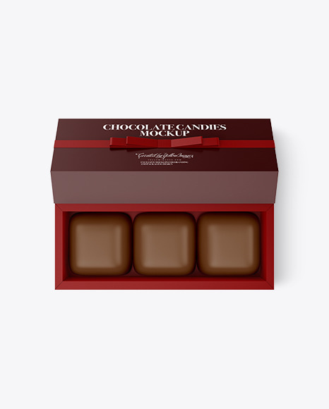 Gift Box with Chocolates Mockup