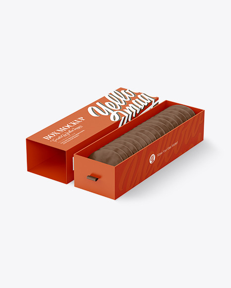 Chocolate Cookie Box Mockup