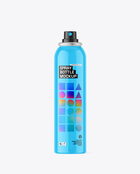 Glossy Spray Bottle Mockup