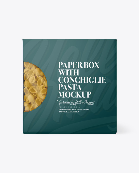 Paper Box With Conchiglie Pasta Mockup