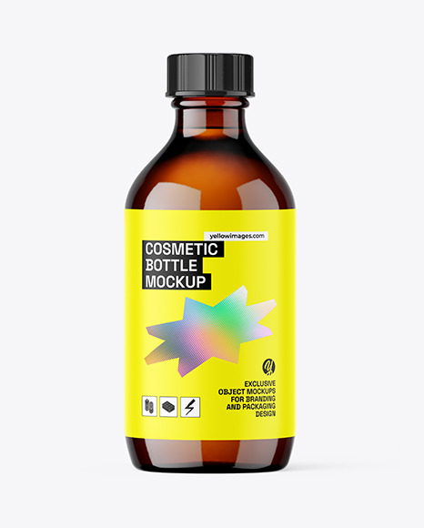 150ml Amber Bottle Mockup
