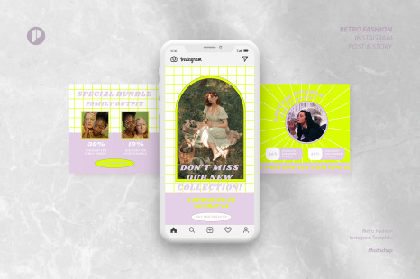 Green Neon Bright Retro Fashion Instagram