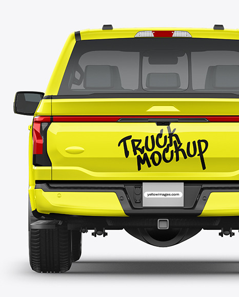Pickup Truck Mockup - Back View