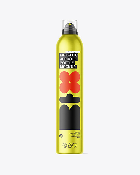 500ml Metallic Aerosol Bottle Mockup