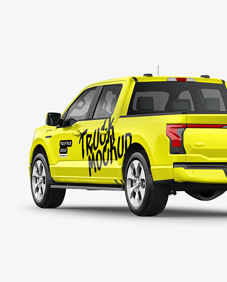 Pickup Truck Mockup - Back Half Side View