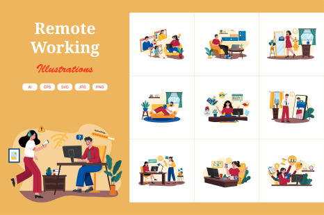 M527_Remote Working Illustration Pack