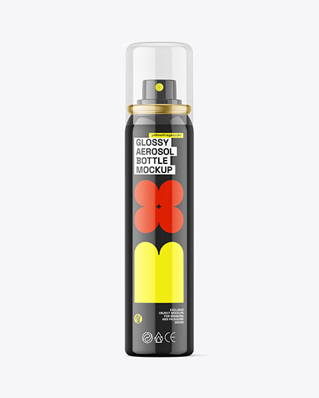 Glossy Aerosol Bottle Mockup