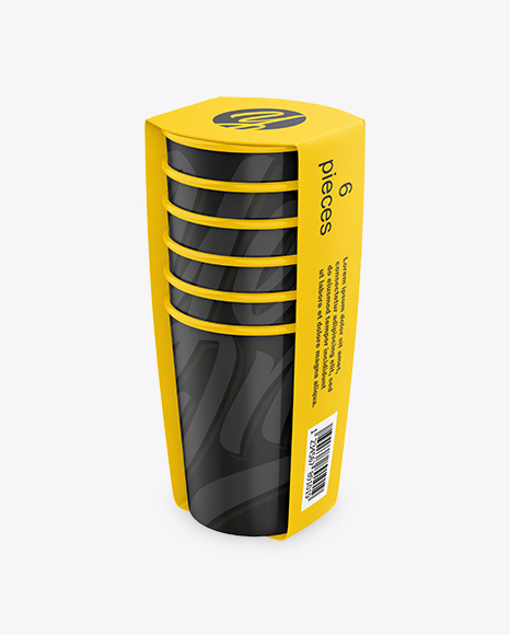 Coffee Cups in Packaging Mockup