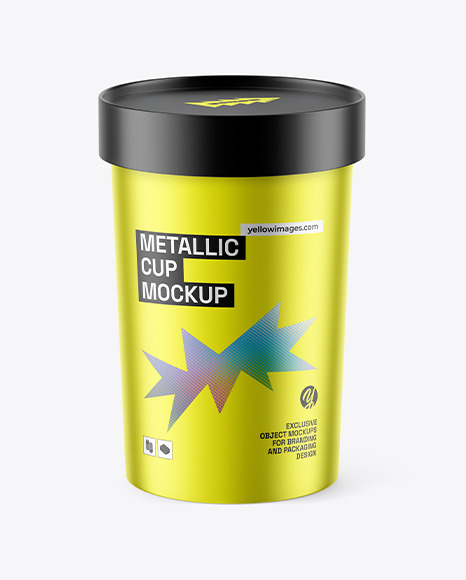 Metallic Soup Cup Mockup