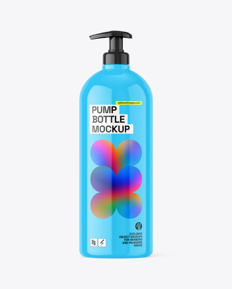 Glossy Plastic Pump Bottle Mockup