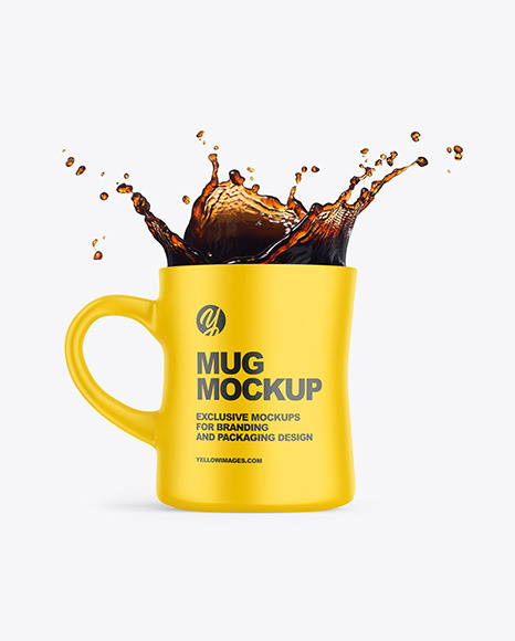 Matte Mug w/ Coffee Splash Mockup