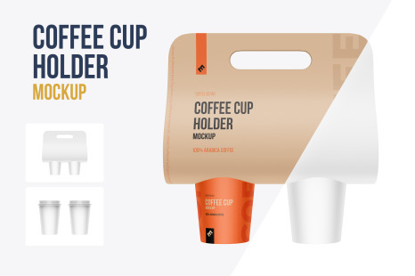 Cups Holder, Carrier Mockup front view