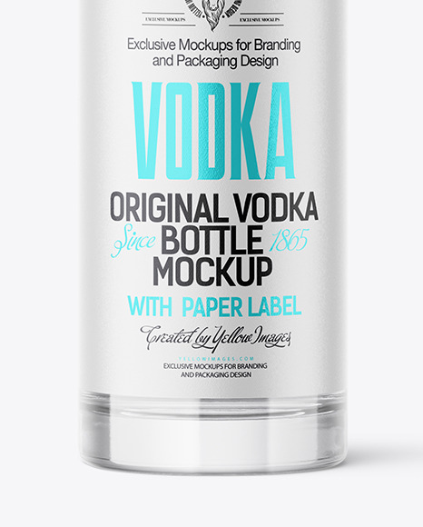 Clear Glass Vodka Bottle Mockup