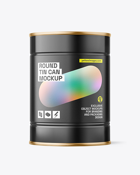 580ml Tin Can w\ Glossy Finish Mockup