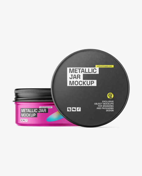 Two Metallic Jar Mockup