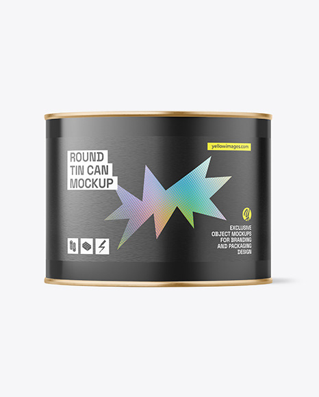 1800ml Tin Can w\ Glossy Finish Mockup
