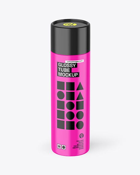 Glossy Paper Tube Mockup