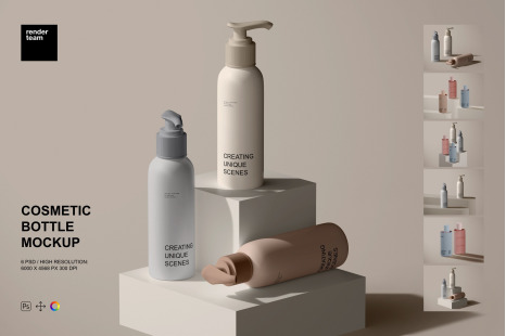 Cosmetic Bottle Mockup Set