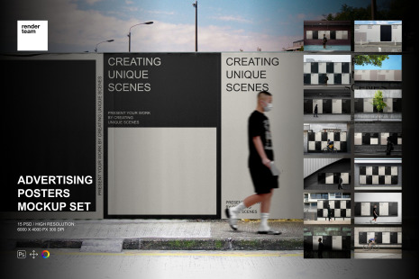 Advertising Posters Mockup Set