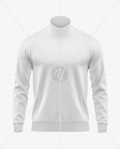 Long Sleeve Track Jacket Mockup - Front View
