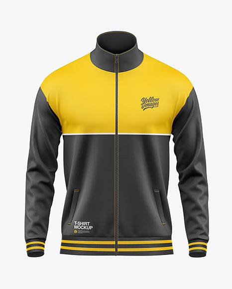 Long Sleeve Track Jacket Mockup - Front View