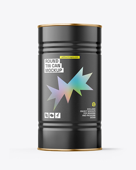 840ml Tin Can w\ Glossy Finish Mockup