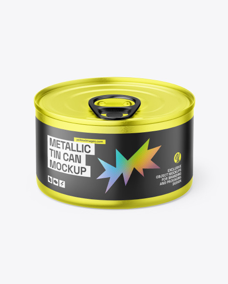 Metallic Tin Can Mockup