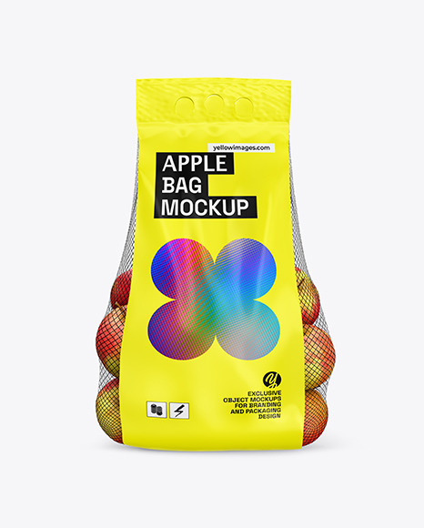 Apple Bag with Label Mockup