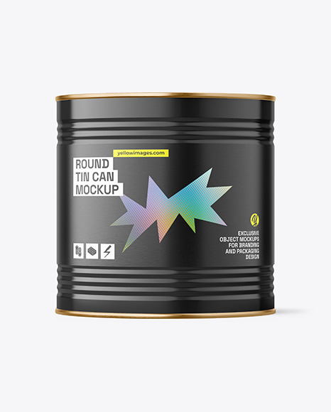 2560ml Tin Can w\ Glossy Finish Mockup