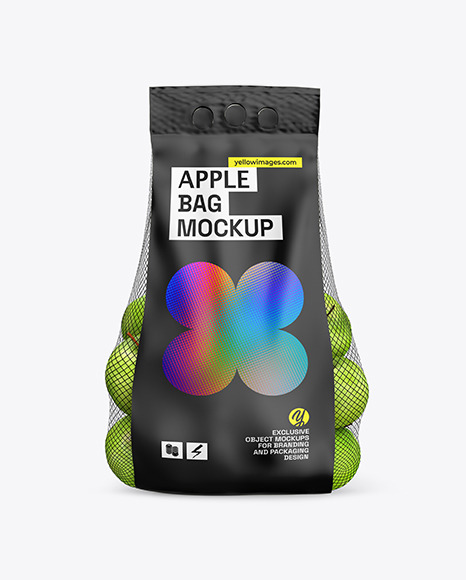 Apple Bag with Label Mockup