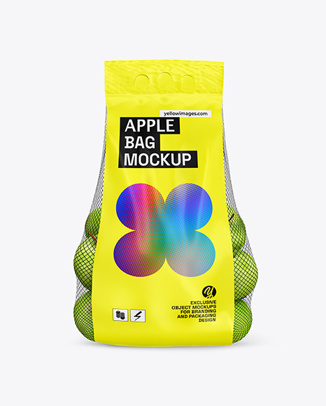 Apple Bag with Label Mockup
