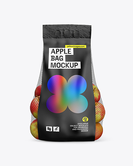 Apple Bag with Label Mockup