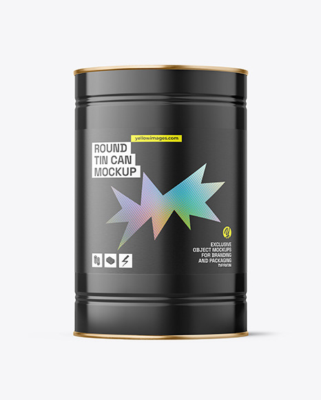 4250ml Tin Can w\ Glossy Finish Mockup