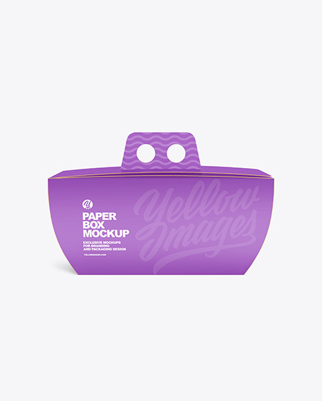 Paper Curved Box w/ Handle Mockup