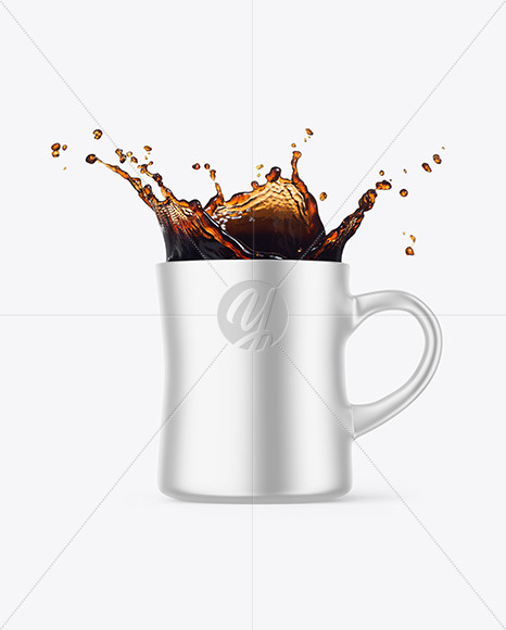 Metallic Mug w/ Coffee Splash Mockup