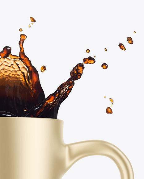Metallic Mug w/ Coffee Splash Mockup