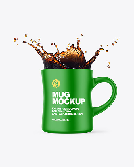 Matte Mug w/ Coffee Splash Mockup
