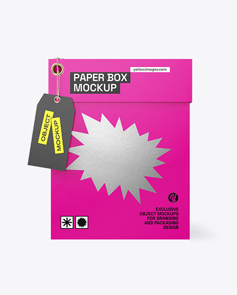 Paper Box with Label Mockup