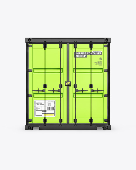 10F Metallic Shipping Container Mockup