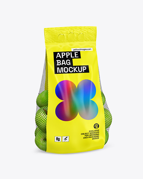 Apple Bag w/ Glossy Label Mockup